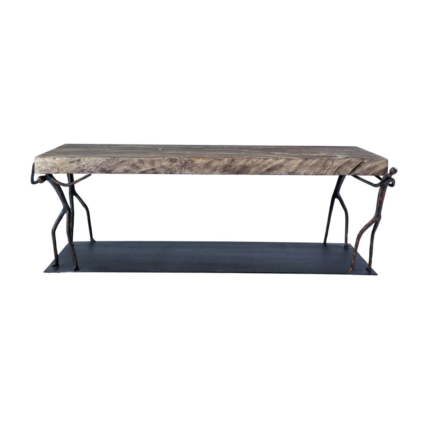Mesa auxiliar Atlas . Madera Chamcha y patas de metal