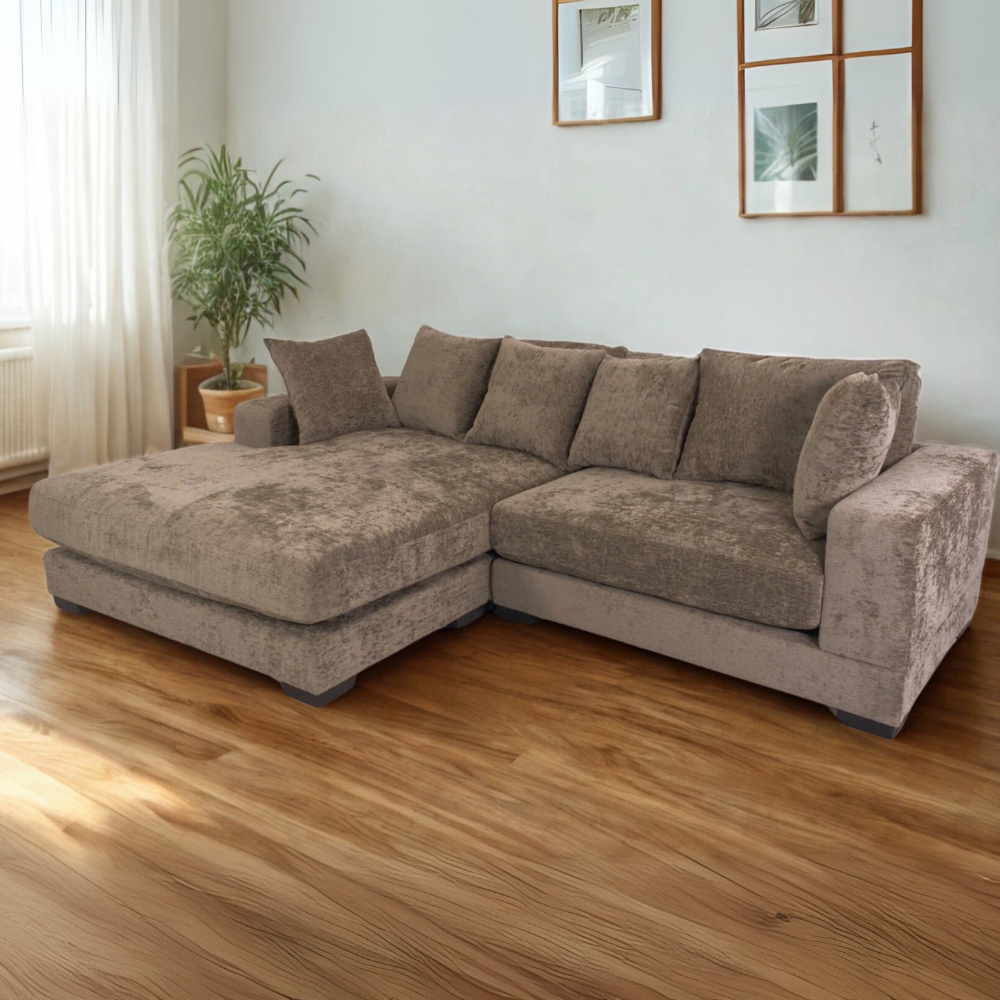 DS-1034CA Sala con Love Chaise color Café