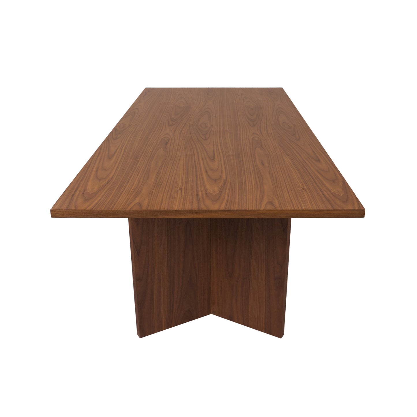 J-3629 Mesa de diseño atemporal en chapa de nogal