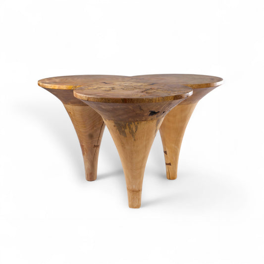 Mesa café, madera chamcha natural