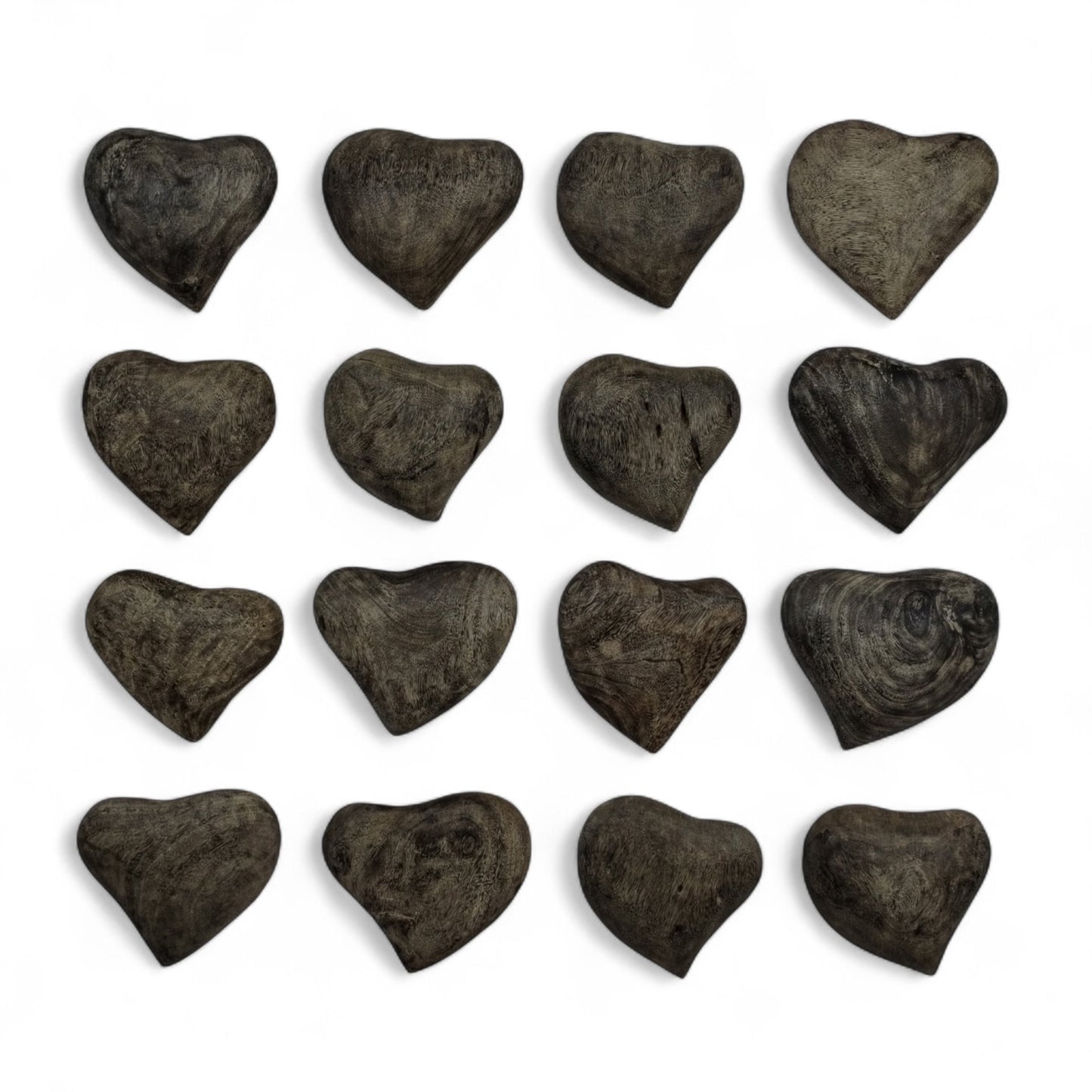 Corazón de pared de madera color piedra gris