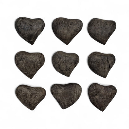 Corazón de pared de madera color piedra gris