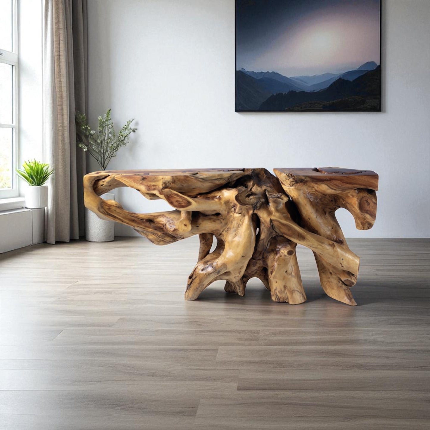 Mesa consola de tronco natural 12