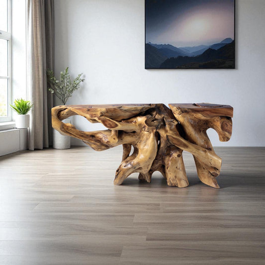 Mesa consola de tronco natural 12