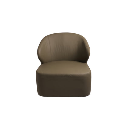Sillón Giratorio Forrada en Eco piel Oliva