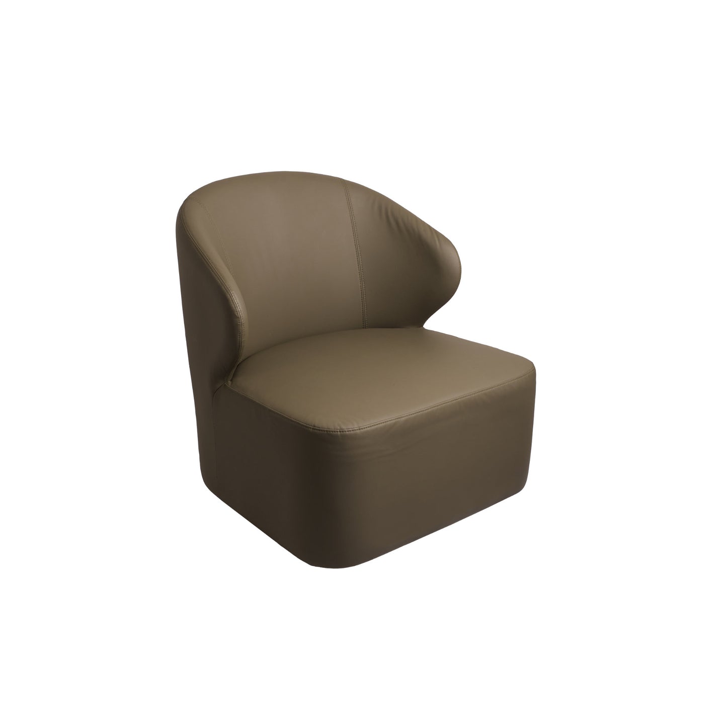Sillón Giratorio Forrada en Eco piel Oliva