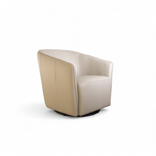 Sillón giratorio tapizado en eco piel Beige