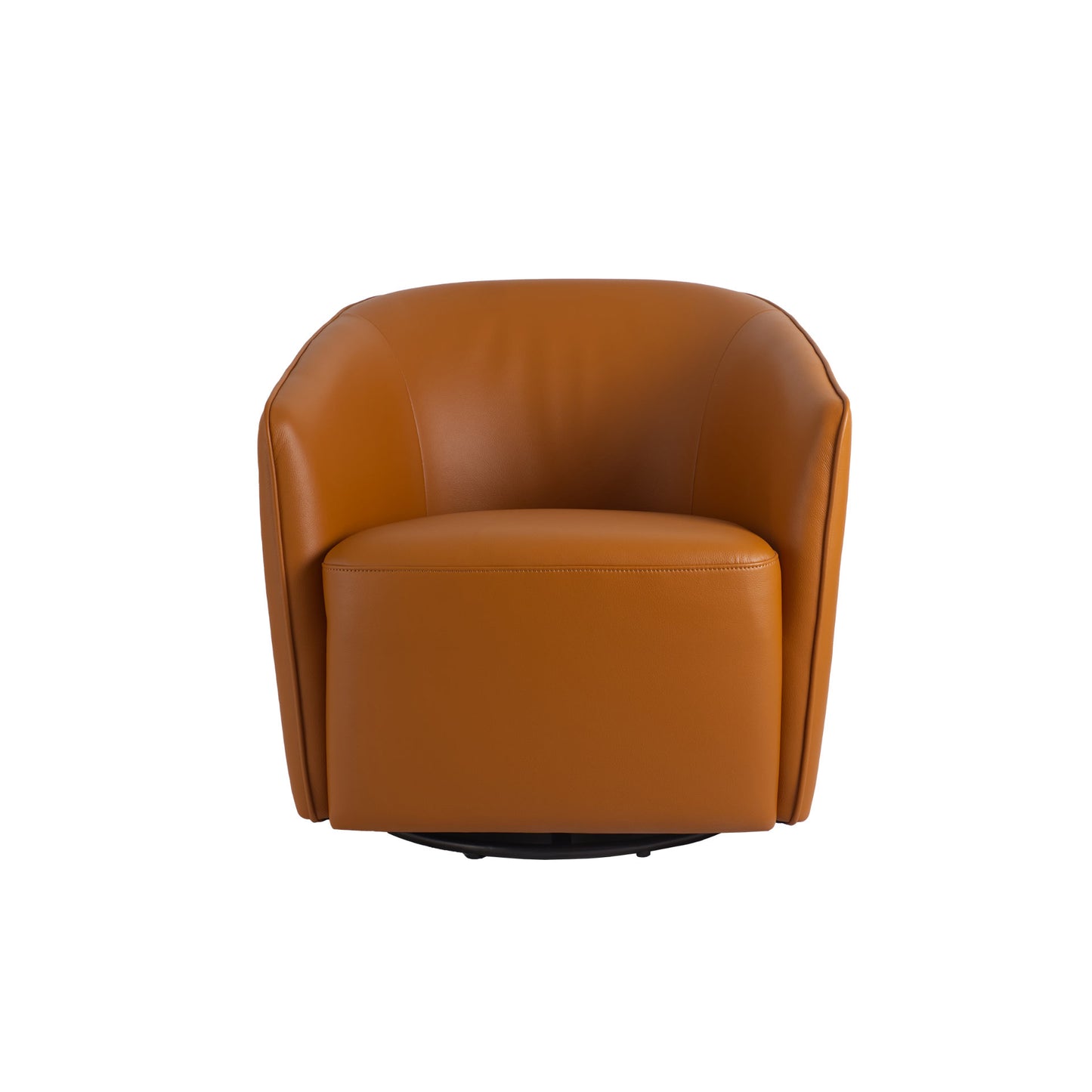 Sillón giratorio tapizado en eco piel Cognac