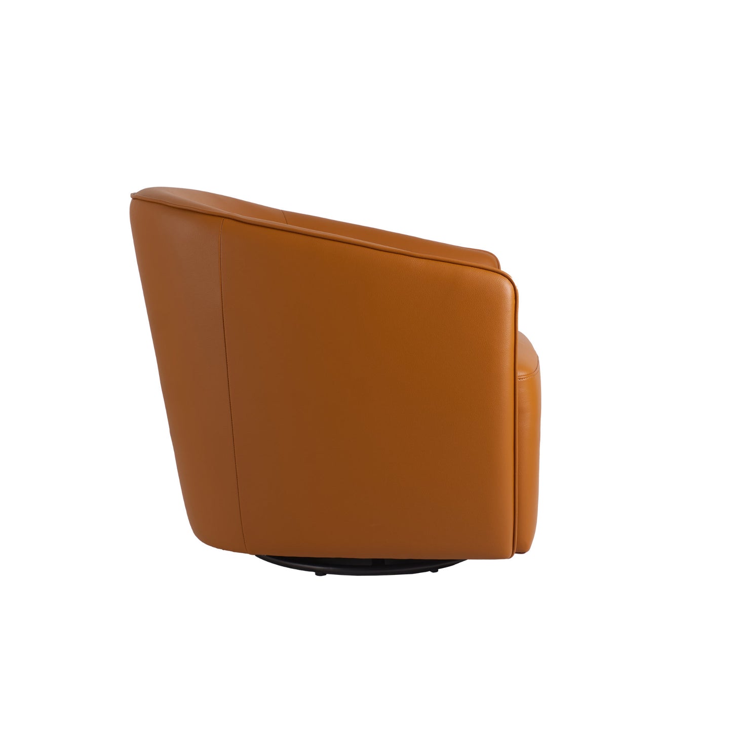 Sillón giratorio tapizado en eco piel Cognac