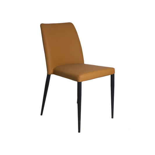 Silla de Metal y tapizada color Cognac