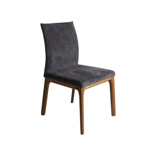 Silla de madera de fresno y tapizada en Tela gris
