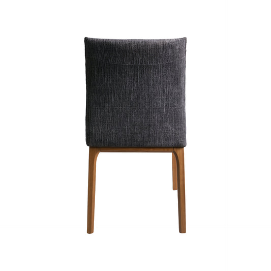 Silla de madera de fresno y tapizada en Tela gris