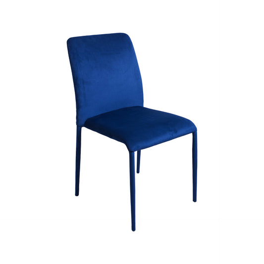 Silla de cuerpo de metal y tela  color azul